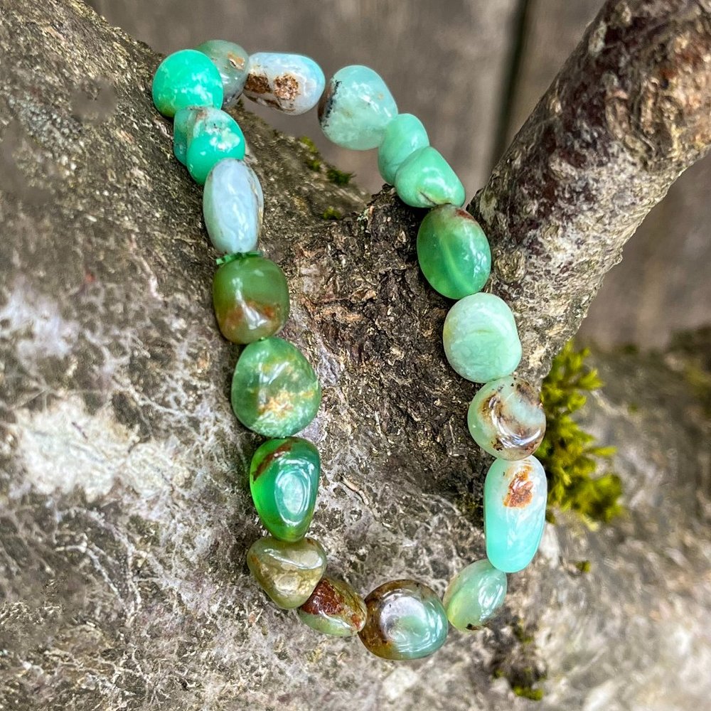 Chrysoprase Gemstone Bracelet Handmade - Picture 4 of 6